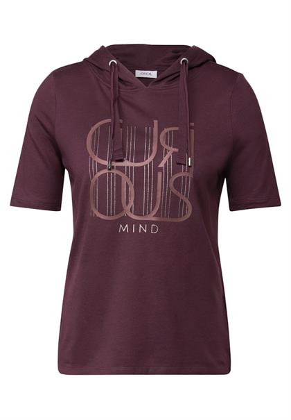 Kapuzenshirt mit Wording mulberry red