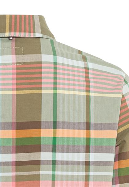 Karierte Bluse aus reiner Baumwolle check multicolor