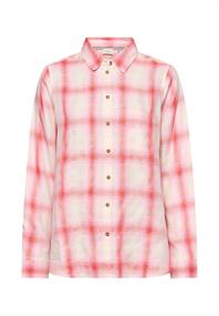 Karierte Bluse mit Knopfleiste pink check