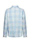 Karierte Bluse mit Knopfleiste soft blue check