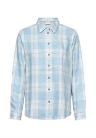 Karierte Bluse mit Knopfleiste soft blue check