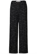 Karierte Bouclé Hose black
