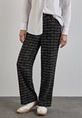 Karierte Bouclé Hose black