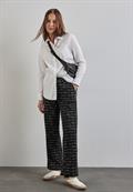 Karierte Bouclé Hose black