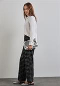 Karierte Bouclé Hose black