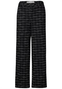 Karierte Bouclé Hose black