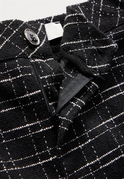 Karierte Bouclé Hose black