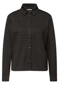 Karierte Jacquard Hemdbluse black