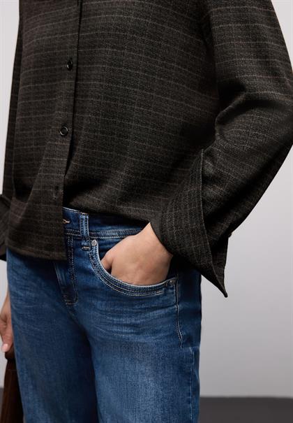 Karierte Jacquard Hemdbluse black