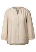 Karierte Seersucker Bluse safari beige