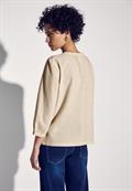 Karierte Seersucker Bluse safari beige