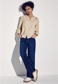 Karierte Seersucker Bluse safari beige