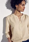 Karierte Seersucker Bluse safari beige