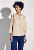 Karierte Seersucker Bluse safari beige
