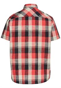 Kariertes Kurzarmhemd aus reiner Baumwolle dark navy