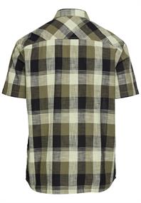 Kariertes Kurzarmhemd aus reiner Baumwolle dusty khaki