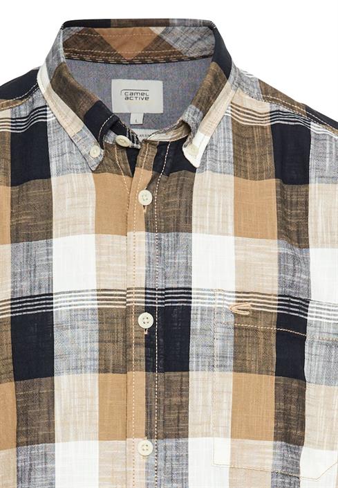 kariertes-kurzarmhemd-aus-reiner-baumwolle-wood