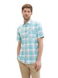 Kariertes Kurzarmhemd turquoise multicoloured check