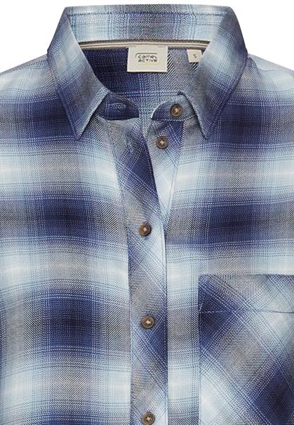 Karobluse aus reiner Viskose blue check