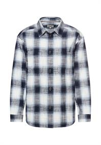 Karobluse mit Brusttasche dark blue check