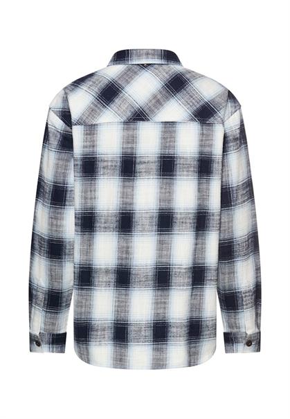 Karobluse mit Brusttasche dark blue check