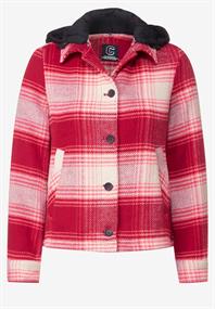 Karojacke mit Kapuze casual red