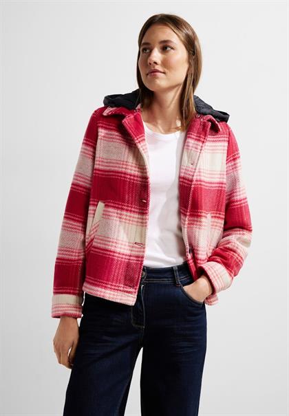 Karojacke mit Kapuze casual red