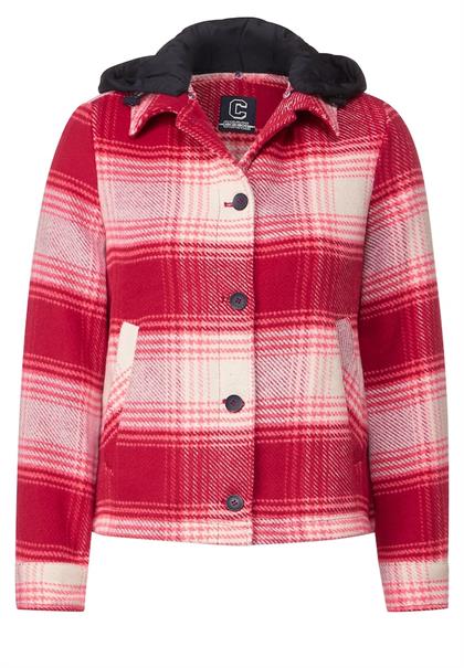 Karojacke mit Kapuze casual red