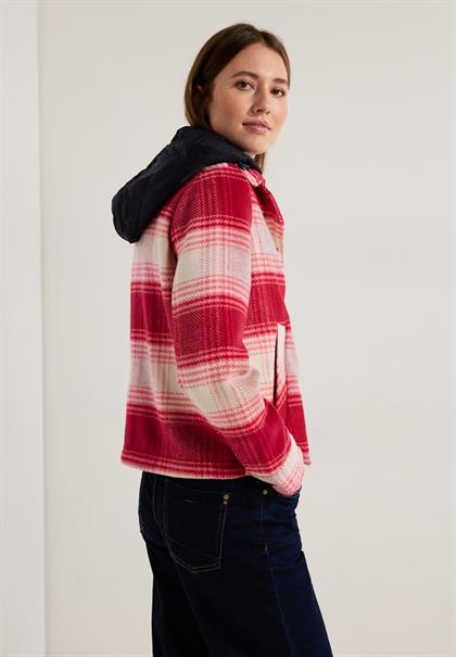 Karojacke mit Kapuze casual red