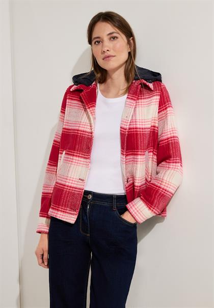 Karojacke mit Kapuze casual red