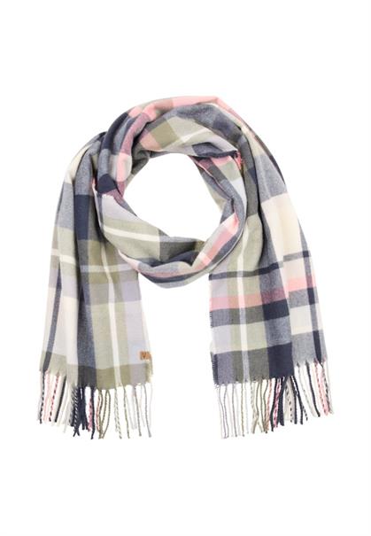 Karoschal mit Fransen night blue