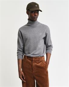 Klassischer Rollkragenpullover aus Baumwolle dark grey melange