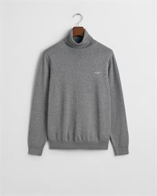 Klassischer Rollkragenpullover aus Baumwolle dark grey melange