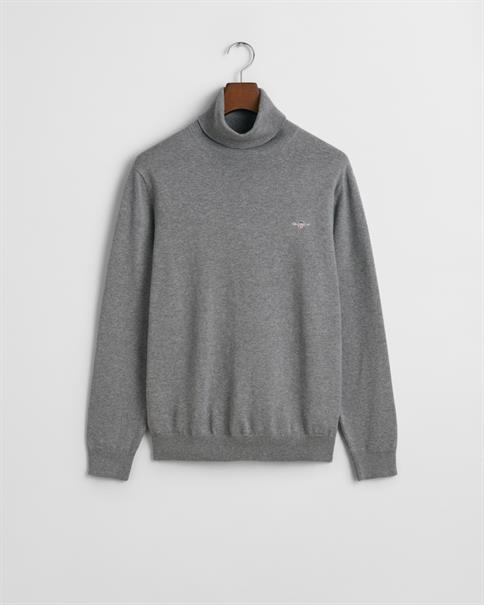 Klassischer Rollkragenpullover aus Baumwolle dark grey melange