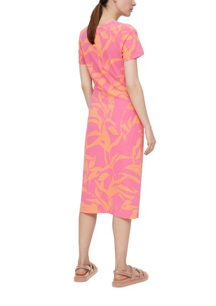 Kleid aus Baumwollstretch orange