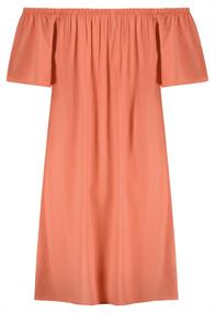 Kleid, Carmen-Ausschnitt mit Gummizug, kurze Ärmel sunset orange