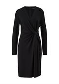 Kleid in Wickeloptik schwarz