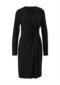 Kleid in Wickeloptik schwarz