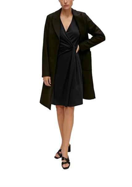 Kleid in Wickeloptik schwarz