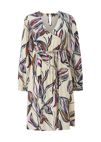 Kleid mit Allover-Print beige