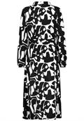 Kleid mit Bindegürtel graphics: black-offwhite