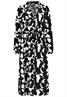 Kleid mit Bindegürtel graphics: black-offwhite