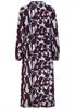 Kleid mit Bindegürtel graphics: winetasting red-slate blue