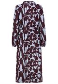 Kleid mit Bindegürtel graphics: winetasting red-slate blue