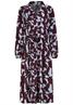 Kleid mit Bindegürtel graphics: winetasting red-slate blue