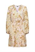 Kleid mit floralem Print beige