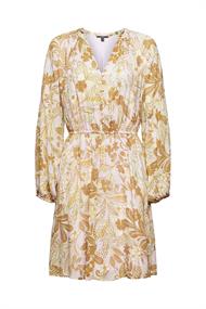 Kleid mit floralem Print beige
