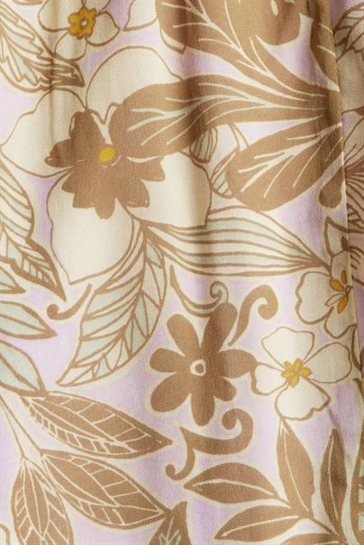 Kleid mit floralem Print beige