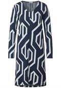 Kleid mit grafischem Print deep blue