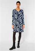 Kleid mit grafischem Print deep blue